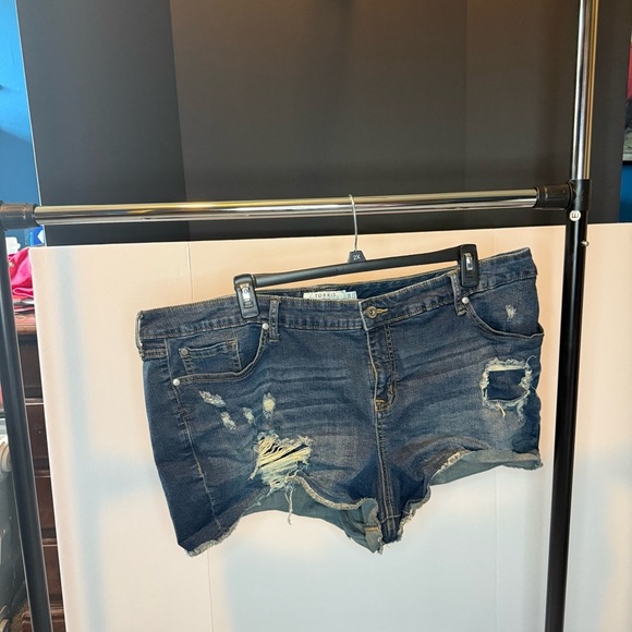 Torrid Curve Pants - Torrid size 26 Distressed Blue Denim Shorts with Pockets